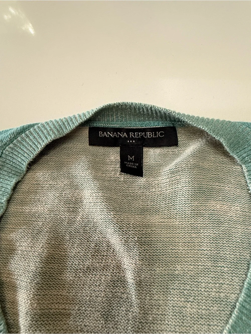 Banana Republic Men’s M Aqua Blue 100% Cotton Crewneck Sweater